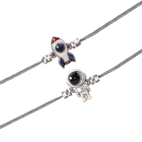 Image of TIED RIBBONS Rakhi for Kids with Astronaut Design - Premium Rakhi Set of 2 for Kids Boys Baby Brother Astronauts Rakhi's With Card and Roli Chawal