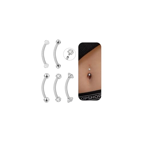 6ixGosh 14G Small Belly Button Rings for Women 316L Stainless Steel