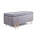 Beautify Banc et Coffre de Rangement Rectangulaire Tabouret Pouf, Ottoman en Velours pour Draps, Serviettes, Linge, Vêtements – Gris avec Pieds en Or Rose