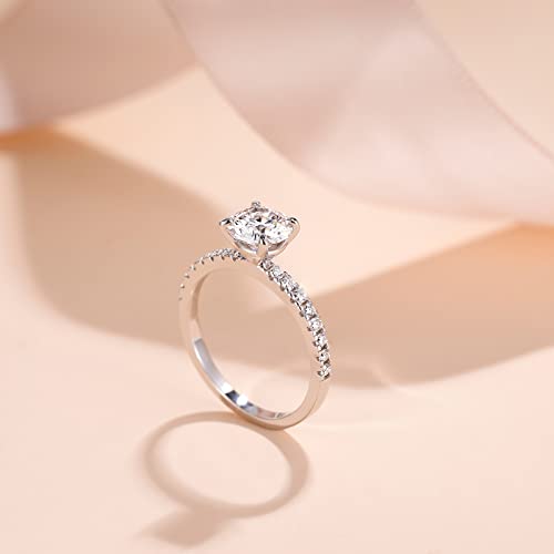 Pomoda 1.2 Ct Moissanite Engagement Rings For Women 925 Sterling Silver Rings Round Cut Halo Promise Wedding Rings Stunning Wedding Bands For Women Size 7 #TOP3