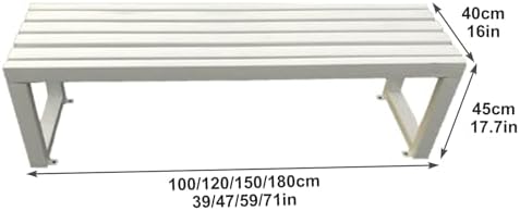Weatherproof Outdoor Bench - Backless Galvanized Steel Patio Seat in Multicolor for Garden, Park, Porch, Lawn, Balcony, Indoor Use (120x40x45cm/47x16x18in)
