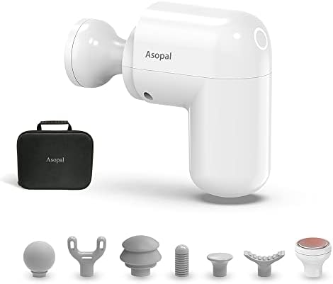 Asopal Mini-Massage Gun, Pocket Size, Portable-Massage-Gun, Deep Tissue Massage Gun, Percussion-Massage Gun, Real Small Silent Muscle Massage Gun with Carrying Bag
