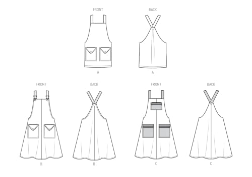 SIMPLICITY Sewing Pattern SS9938A Misses' Pullover Aprons A (XS-S-M-L-XL), Multicoloured - Image 2