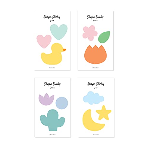 Bloc-notes autocollants Monolike Shape Silhouette, lot de 4 x 50 feuilles pour bureau