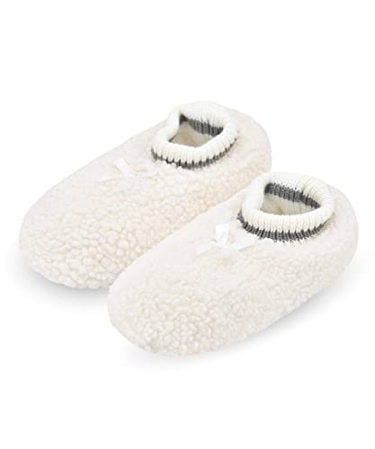 Image of DICUIRD Womens Fleece Slipper Socks Non-Slip Grippers Indoor Slippers