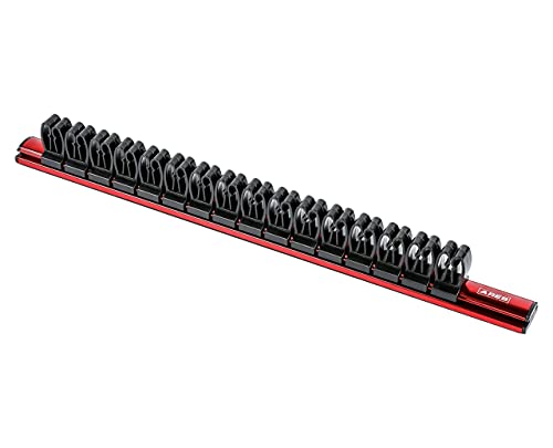 Image of ARES 62025 Red 16.5-In Magnetic Screwdriver Organizer, Holds 16 Tools | Magnetic Base Attaches to Ferrous Metal; Holds Up to 16 Tools; Machined Aluminum Construction
