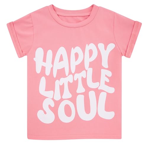 UNICOMIDEA Girls Cotton T-Shirt Graphic Short Sleeve Tee Shirts for 2-6 Years Kids