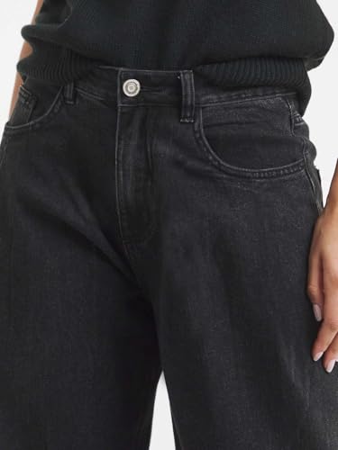 Image of KOTTY Women's High Waist Wide Leg Button Coin Pocket Straight Fit Jeans Stylish Regular to Plus Size Fit Denim Jeans for Women