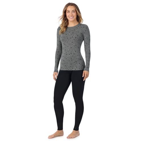 Image of Cuddl Duds Women's Softwear with Stretch Long Sleeve Crew Neck Top -Layering Top with Smooth Fabrication, Body-Hugging Fit