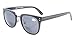 Eyekepper Retro Bifocal Sunglasses Oversize Sunshine Readers Black Frame/Grey Lens +2.0