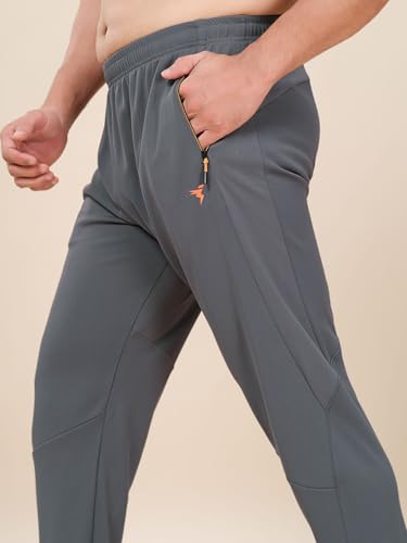 Image of TECHNOSPORT Men's Plus Size Solid Slim Fit Track Pant with Quick Dry SPF50+ for Running, Workout & Sports