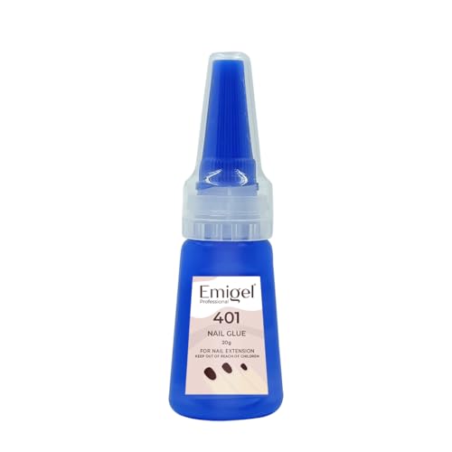 Image of Emigel Professional Nail Glue for Artificial Nail Extensions with Brush On Applicator | Professional Grade | Quick-Drying Glue for Long Lasting and Secure Nail 401-20g