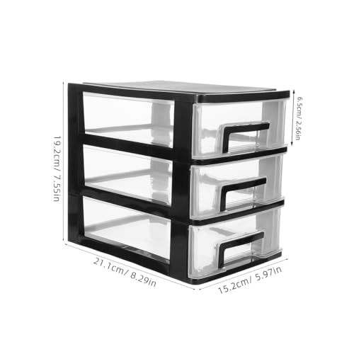 Armoire de rangement à trois couches en plastique portable noir ULTNICE