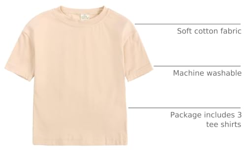 Image of Kids Tales Little Boys Girls Solid Color Short Sleeve Pullover T-Shirt