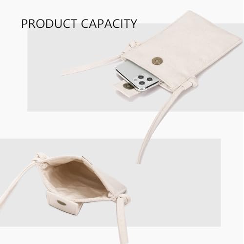 Crossbody Bag Small Zipper Shoulder Crossbody Purse for Women Trendy Cotton Canvas Adjustable shoulder straps (Beige)4