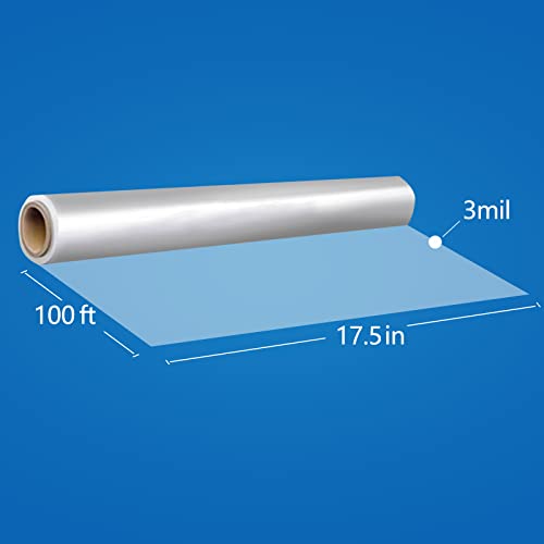Image of JOYIT 100' Long X 17.5 inch Wide Clear Cellophane Wrap Roll - 3 Mil Thicker Cellophane Roll, Clear Bags for Gifts Baskets Wrap, Flower Arts Crafts Food Treats Wrapping