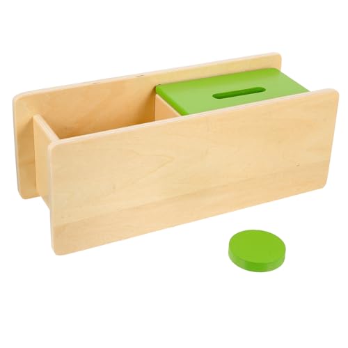 TOYANDONA 1 Juego Caja de Monedas de Juguete Accesorios Artificiales Juguetes para Chicas Mini Juguetes de Equipo Juguetes educativos Juguetes para clasificador de Formas Madera