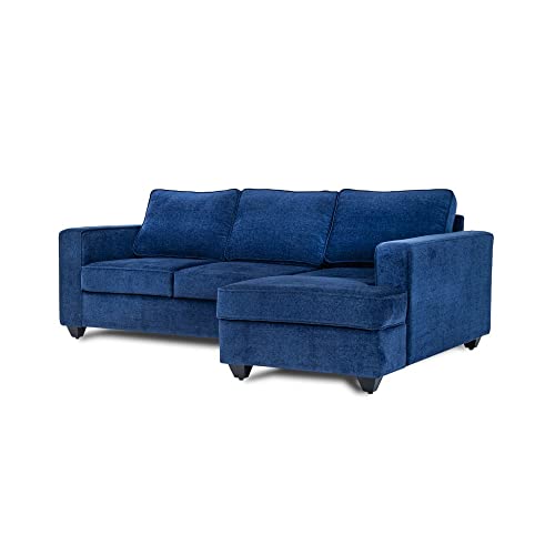 Image of Wakefit Malphino 2 Seater Sofa Set | 3 Year Warranty | Wooden, Napper - Cobalt Blue