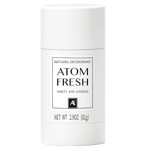 Atom Fresh Natural Deodorant | 72H Odor Protection for Women, Aluminum & Baking Soda Free | Made with Mineral Powder, Amino Acids & Antioxidants to Soothe Skin (Sweet Jasmine)