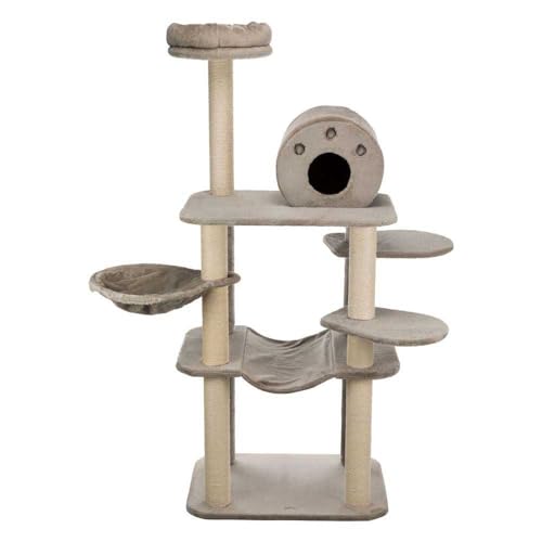 TRIXIE Fabiola 65' Cat Tower, 4-Level Cat Tree, Jute Cat Scratcher, Plush Covered Cat Condo, Hammock, Cat Bed