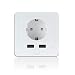 Produktbild Intelligente Schuko Steckdose mit 2 X USB, Teepao Smart WLAN Steckdose (DE) Funktioniert mit IOS und Android Smartphones, mit Amazon Alexa Echo/Echo Dot/Google Home