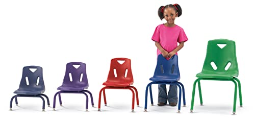 Image of Berries Jonti-Craft 8126JC1119 Stacking Chair with Powder-Coated Legs, 16 inch Height, Green