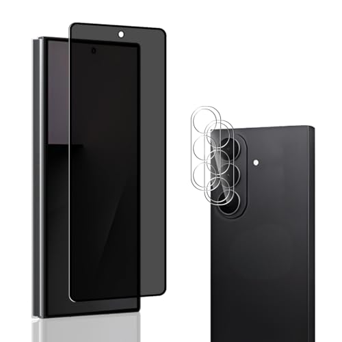 【1+2枚セット】For Galaxy Z Fold 7 フィルム 覗き見防止(1枚) + カメラフィルム(2枚) AnnhanT 旭硝子素材採用【30° プライバシー保護】 貼り付け簡単 剥がれ防止 スクラッチ防止 全面保護 防塵 硬度9H 気泡防止 G