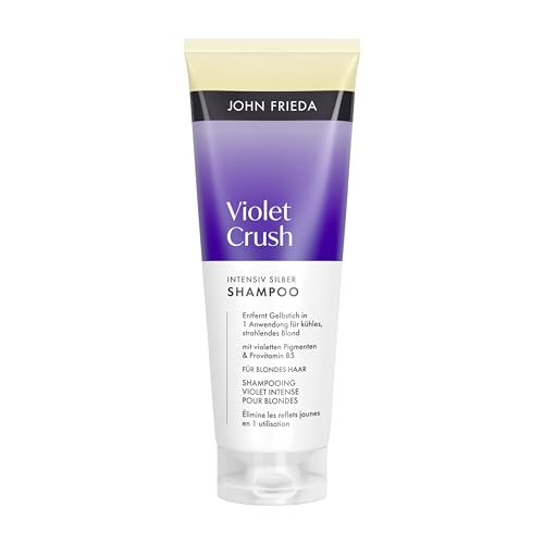 John Frieda Violet Crush Intensiv Silber Shampoo Inhalt: 250 ml Haartyp: blond mit Gelbstich (natürlich coloriert oder gesträhnt)