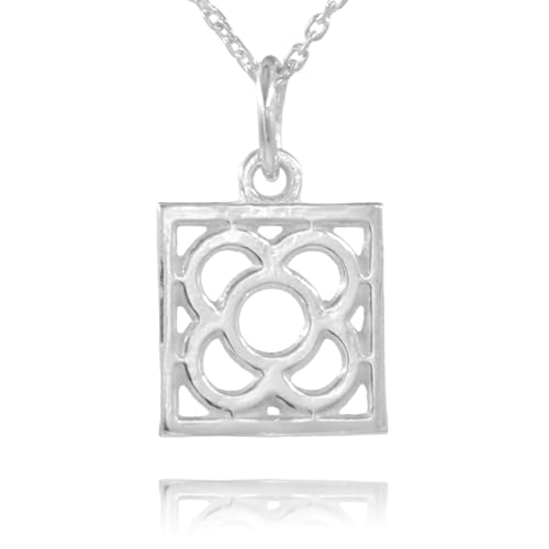Collar mujer con Panot Flor de Barcelona de plata 925 - Regalo original de la famosa baldosa Barcelona - Este colgante mujer se envía en una cajita para regalar
