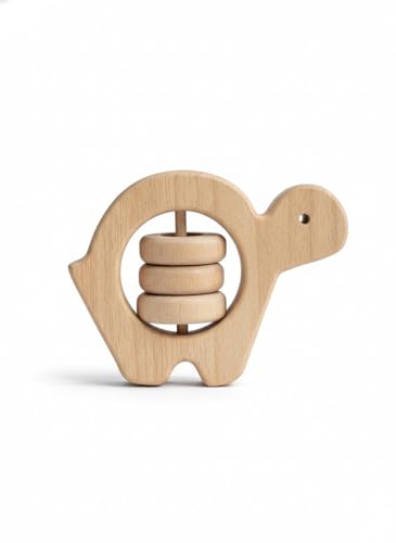 Image of Natural Neem Wood Baby Teether - Handmade Animal Shape Wooden Toy - Non-Toxic, Organic Chew Aid for Teething - Safe for Gums - Biodegradable, Eco-Friendly Gift for Infants & Toddlers (Neem Wood Baby Teether Set -4)