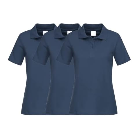 COOZO Ladies Pack of 3 Classic Polo Shirts Cover