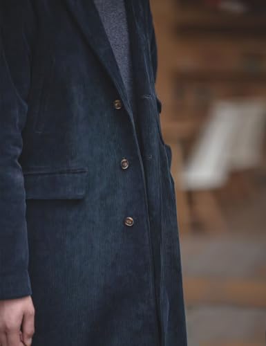 ONAXTDA Boys' Corduroy Striped Overcoat Vintage Peacoat with Pockets for Fall Spring Outerwear4