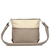 Zwei Damen Umhängetasche JANA J8 Crossbody Bag 3 Liter Bicolor Handtasche im Canvas-Stil, weiches Kunstleder, ideal für den Alltag, inkl. 2 abnehmbare Schultergurte kurz & lang (cherry) #4