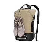 Mochila Impermeável Estanque 30L Para Praia Camping Pesca e Aventura (Bege)