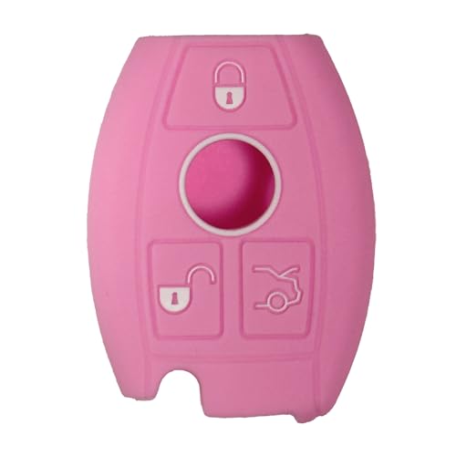 Key Fob Cover for CLS CLK: 3 Buttons Silicone Key Fob Case Fit for Mercedes Benz W203 W210 W211 AMG W204 2006 2007 2008 2009 2010 2011 IYZ3312 5WK47283 20490511049999 IYZDC Pink Remote Protector