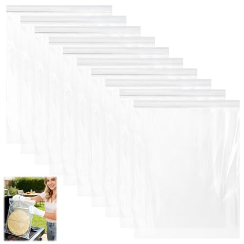 Oven Cleaner Bags for Racks 10 Pcs Reusable Oven Cleaning Bags for Cleaning Various Sizes of Ovens Racks No Scrub (60x40cm)