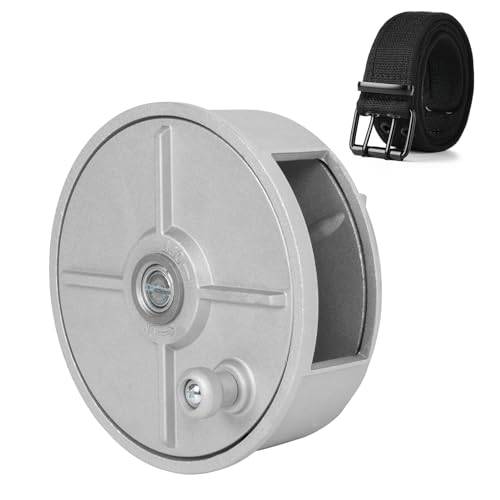 Dreamoon Lightweight Tie Wire Reel with Black Work Belt, 6.29&rsquo;&rsquo; Aluminum Coil Holder Wheel, Rewindable Dispenser, Compatible 12-18 Gauge Wires, for Left or Right-Handed Operation