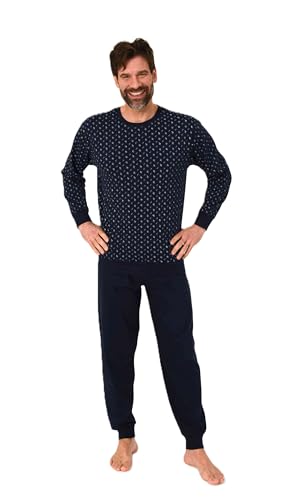 Pyjama homme à manches longues bleu marine taille 50 Normann avec poignets