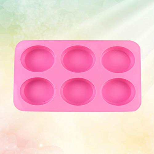 Hemoton 1 pç 6 Cavidades Moldes de sabonete oval antiaderente grau alimentício Silicone Jelly Mousse