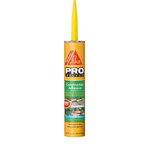 SikaBond Construction Adhesive, Gray, Advanced polyurethane for outdoor. Water immersible & waterproof, 10.1 fl.oz