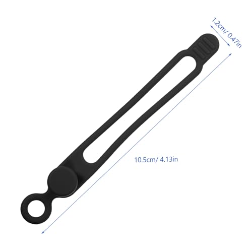 10 Pack de Correas de Silicona para Gestión de Cables para Cables de Alimentación Negro | Cintas de Cable Reutilizables, Uso en Oficina en Casa, Organizador para Cables de Datos, Set Compacto, Acabado Negro miniatura 4