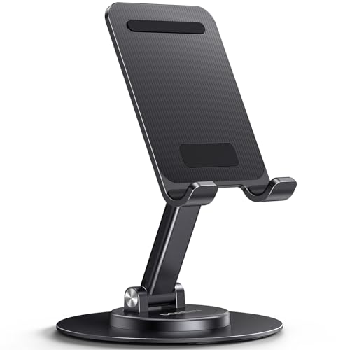 UGREEN Handy Ständer 360° Drehbare, Faltbarer Handyhalterung, Handyständer Höhenwinkel Verstellbar Kompatibel mit iPhone 17 16 15 14 13 12 Pro Max, Galaxy S24 Ultra, Pixel 8, Redmi Note13, iPad mini