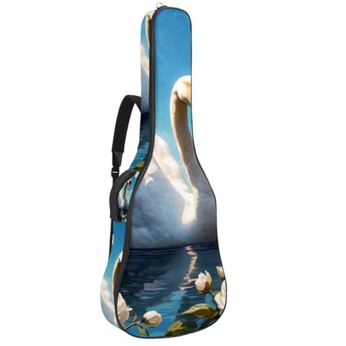 Sac pour guitare imperméable motif cygne pour aller en cours et en répétition d'orchestre