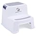 LemonMelon Two Step Stool for Kids (Grey) Small Kitchen & Bathroom Potty Training Ladder w/Slip-Resistant Stairs | Compact, Portable Built-in Carry Handles | Girls, Boys