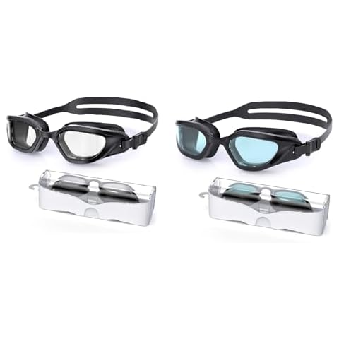 Vegemono Swim Goggles, 2 Pack Swimming Goggles Adults, Anti-Fog UV Protection Goggles, No Leaking Pool Goggles for Men Women Cover