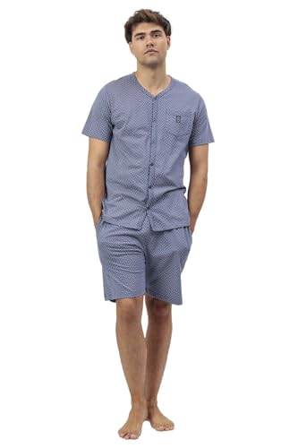 Pyjama court pour homme ADMAS Sterling en coton classique bleu