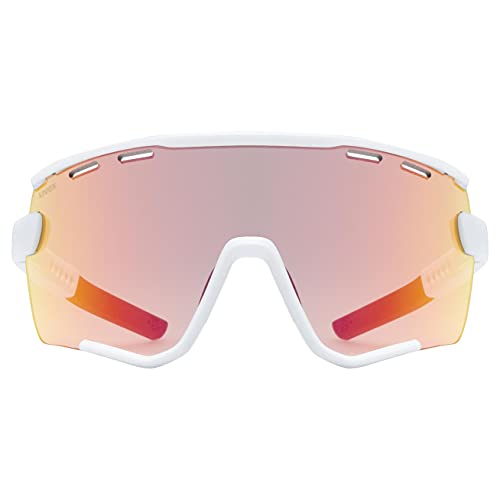 uvex sportstyle 236 S Set - Sportbrille für Damen und Herren - inkl. Wechselscheiben - beschlagfrei - white matt/red - one size