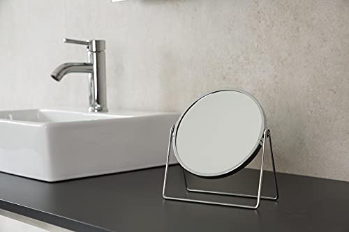 RIDDER Make-Up Mirror/Vanity Mirror/Standing Mirror Summer Chrome with 5x Magnification Handy Modern Chrome - Image 2