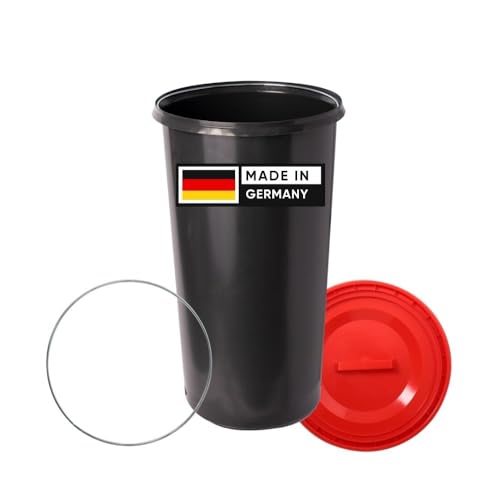 TOPANBIETER 999 Topanbieter999 60 Liter Mülleimer Sack-Ständer Gelber Sack Eimer Müllsackständer mit rotem Deckel - Ring