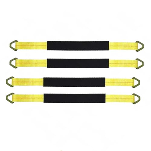Rfeeuubft Paquete de 4 Correas de Eje de 24 X 2 Pulgadas con Protectora y Anillo en D para Asegurar el Transporte del Automóvil, Correas de Amarre del Eje